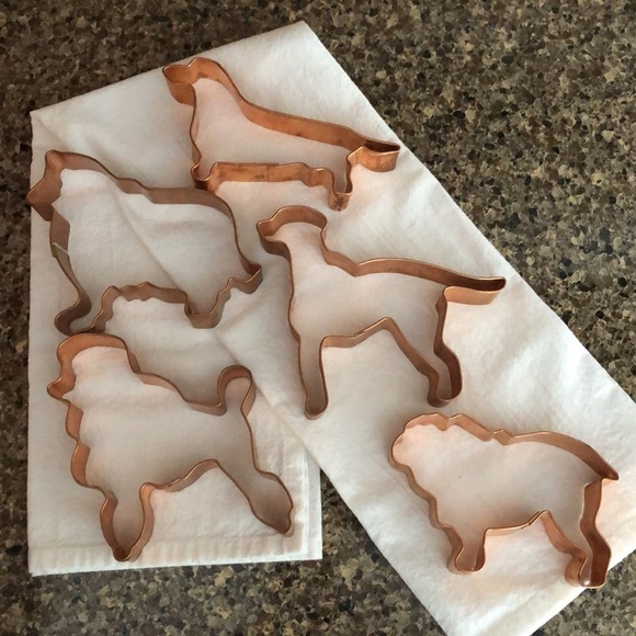 Vintage Martha By Mail Copper Dog Cookie Cutters Set - Picture 1 of 16